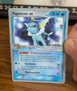 Pokemon World Championships 2007 Vaporeon EX 110/113 Card 120 HP Jun Hasebe - Image 1