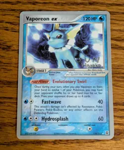 Pokemon World Championships 2007 Vaporeon EX 110/113 Card 120 HP Jun Hasebe - Image 5