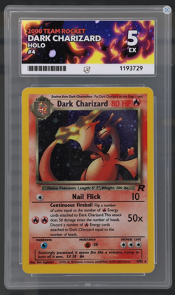 Dark Charizard 4/82 Holo Team Rocket WOTC Pokemon Card Ace Grading EX 5 - Image 2