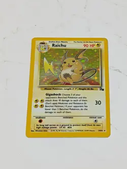 Pokemon TCG Raichu Fossil Holo Rare Card 14/62 Fossil - Image 1