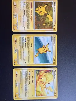 Pokemon TCG (Mysterious Treasures, Pop Series 9, Arceus) Pikachu Cards (3) NM - Image 2