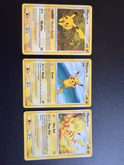 Pokemon TCG (Mysterious Treasures, Pop Series 9, Arceus) Pikachu Cards (3) NM - Image 4