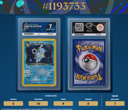 Dark Blastoise Holo Card 3/82 Team Rocket Series, Ace Grading NM 7 - Image 1