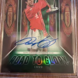RYAN GIGGS 2025-26 TOPPS CHROME UEFA ROAD TO GLORY AUTO GREEN /99 MAN UNITED - Image 3