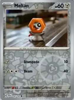 Pokemon TCG: Meltan 102/142 Reverse Holo Yuka Morii Stellar Crown NM - Image 1