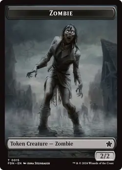 MTG -{Rat Token} (#014) {Zombie Token} Foundations Non-foil - Image 2