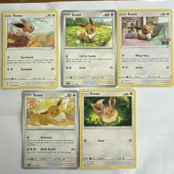 Eevee 5 Card Lot ~Cute cards~ Pokemon TCG - perfect for Eevee collectors - Image 1