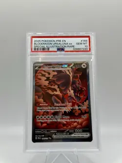 Pokemon 2025 Prismatic Evolutions SIR 168/131 Bloodmoon Ursaluna EX PSA 10 - Image 1