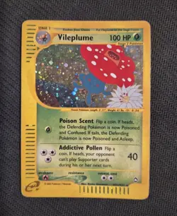 Pokemon Card-Vileplume-Aquapolis-Holo-H31/H32-ENG-LP - Image 1