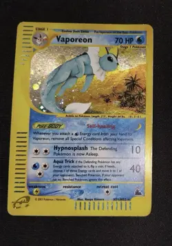 Pokemon Card-Vaporeon-H31/H32-Holo-NoCrystal-Skyridge-ENG-PL - Image 1