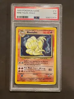 1999 Pokemon Base Set Unlimited #12 Ninetales-Holo PSA 7 Free Shipping - Image 1
