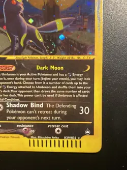 Pokemon Card-Umbreon-Acquapolis-ENG-H29/H32-Holo-PL - Image 5