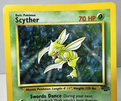Scyther 10/64 Jungle Holo Rare Vintage 1999 Pokemon TCG Card LP - Image 2