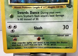 Scyther 10/64 Jungle Holo Rare Vintage 1999 Pokemon TCG Card LP - Image 3