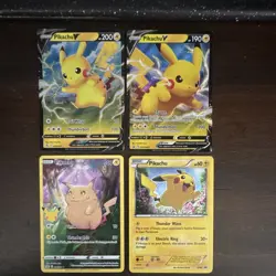 Pokemon TCG Pikachu & Pikachu V 4 Card Lot Celebrations Promo Holo English - Image 1