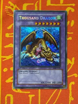 YUGIOH THOUSAND DRAGON SECRET RARE 1ST EDITION MP MRD-E143 - Image 1