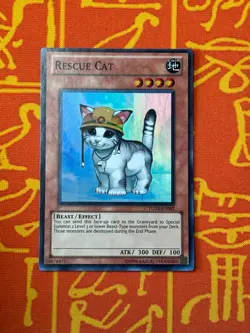YUGIOH RESCUE CAT SUPER RARE EXCELLENT TU03-EN002 - Image 1