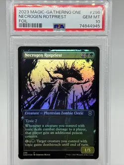 MTG Phyrexia All Will Be One NECROGEN ROTPRIEST Showcase FOIL 296 PSA 10 POP 1! - Image 1