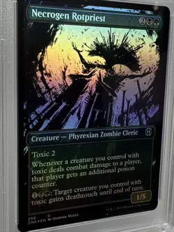 MTG Phyrexia All Will Be One NECROGEN ROTPRIEST Showcase FOIL 296 PSA 10 POP 1! - Image 2