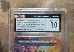 MTG Beholder's Disintegration Ray - Fire Covenant D&D Foil Secret Lair CGC 10 - Image 2