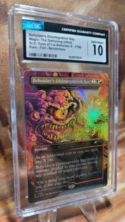 MTG Beholder's Disintegration Ray - Fire Covenant D&D Foil Secret Lair CGC 10 - Image 3