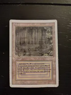 MTG Bayou Revised Edition Regular *damaged* on the back - Image 1