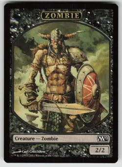 Zombie Token 3 Token Magic 2012 (M12) Magic: The Gathering Near Mint - Image 1