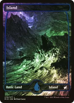 Island FOIL FULL ART - 270/277 - Basic Land - Innistrad: Midnight Hunt MID MTG - Image 1