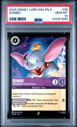 Disney Lorcana Dumbo Fabled 45 PSA 10 GEM MINT Set 9 English NM Disney TCG - Image 1
