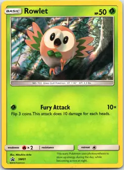 Rowlet - SM01 SM Promo Pokemon TCG - (Lightly Played) Holo - Image 1