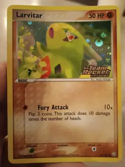 Pokemon Cards Ex Team Rocket Returns Larvitar & Mareep Reverse Holo Stamped - Image 4