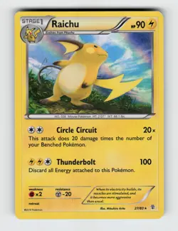 Raichu 27/83 Holo Rare Generations Pokemon 2016 Lightly Played - Image 1