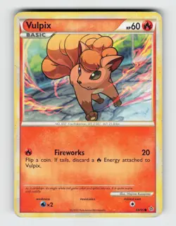 Vulpix 68/95 Common HGSS Unleashed Pokemon 2010 Moderately Played - Image 1