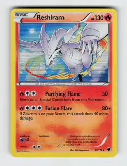 Reshiram 17/116 Holo Rare Plasma Freeze Pokemon 2013 Moderately Played - Image 1