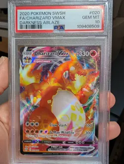 PSA 10 Charizard VMAX Darkness Ablaze Ultra Rare Card 020/189 SWSH Pokemon - Image 1