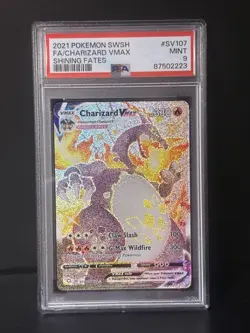 PSA 9 Charizard VMAX SV107/SV122 Shining Fates Shiny Vault Full Art Holo Pokemon - Image 1