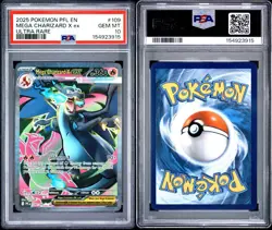 2025 POKEMON PFL EN-PHANTASMAL FLAMES ULTRA RARE #109 MEGA CHARIZARD X EX PSA 10 - Image 3