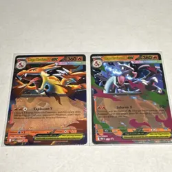 Pokemon TCG Mega Charizard Y EX & X EX Promo Holo 2-Card Lot - Image 1