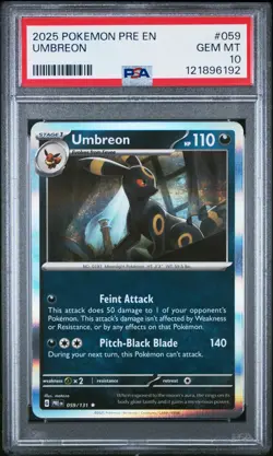 2025 POKEMON PRE EN-PRISMATIC EVOLUTIONS #059 UMBREON PSA 10 - Image 1