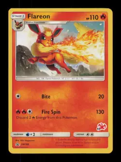 FLAREON (#44 CHARIZARD STAMPED) PROMO SM186 NM POKEMON - Image 1