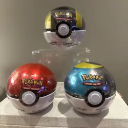 1X Pokemon TCG Ball Tin - random G25/D25/E25 Sealed 3 Booster Packs - Image 1