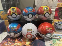 1X Pokemon TCG Ball Tin - random G25/D25/E25 Sealed 3 Booster Packs - Image 2
