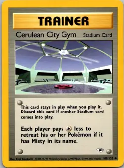 Cerulean City Gym 108/132 Uncommon Gym Heroes Pokemon Unlimited Near Mint - Image 1