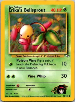 Erika's Bellsprout 75/132 Common Gym Heroes Pokemon Unlimited Near Mint - Image 1