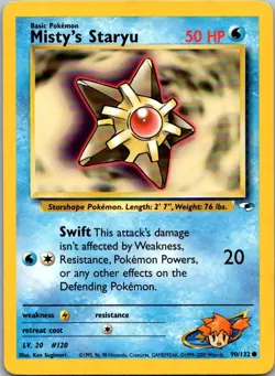Misty's Staryu 90/132 Common Gym Heroes Pokemon Unlimited Near Mint - Image 1