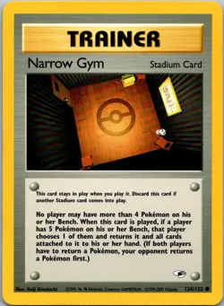 Narrow Gym 124/132 Common Gym Heroes Pokemon Unlimited Near Mint - Image 1