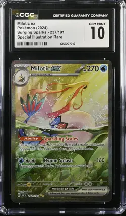 CGC 10 - Milotic ex 237/191 Special Illustration Rare Pokemon Surging Sparks SIR - Image 1