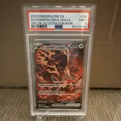 The Pokemon Company Bloodmoon Ursaluna ex 168/131 PRE EN Holo PSA 9 2025 - Image 1
