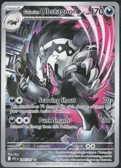 Pokemon TCG Galarian Obstagoon - Ascended Heroes - Illustration Rare 245/217 NM - Image 1