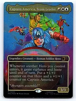 Captain America, Team Leader - 5 - NM Foil - Commander: Marvel Super Heroes -MTG - Image 1